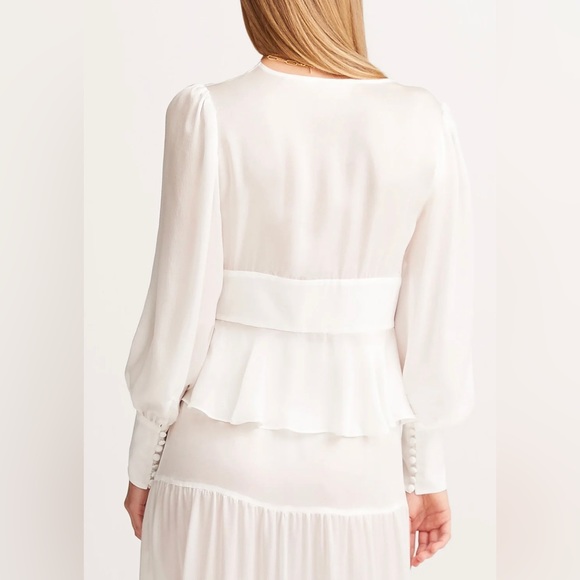 SLEEPING WITH JACQUES - Sylvia peplum Silk-Satin Blouse - Designer 0 / US 2 / XS - Picture 5 of 9